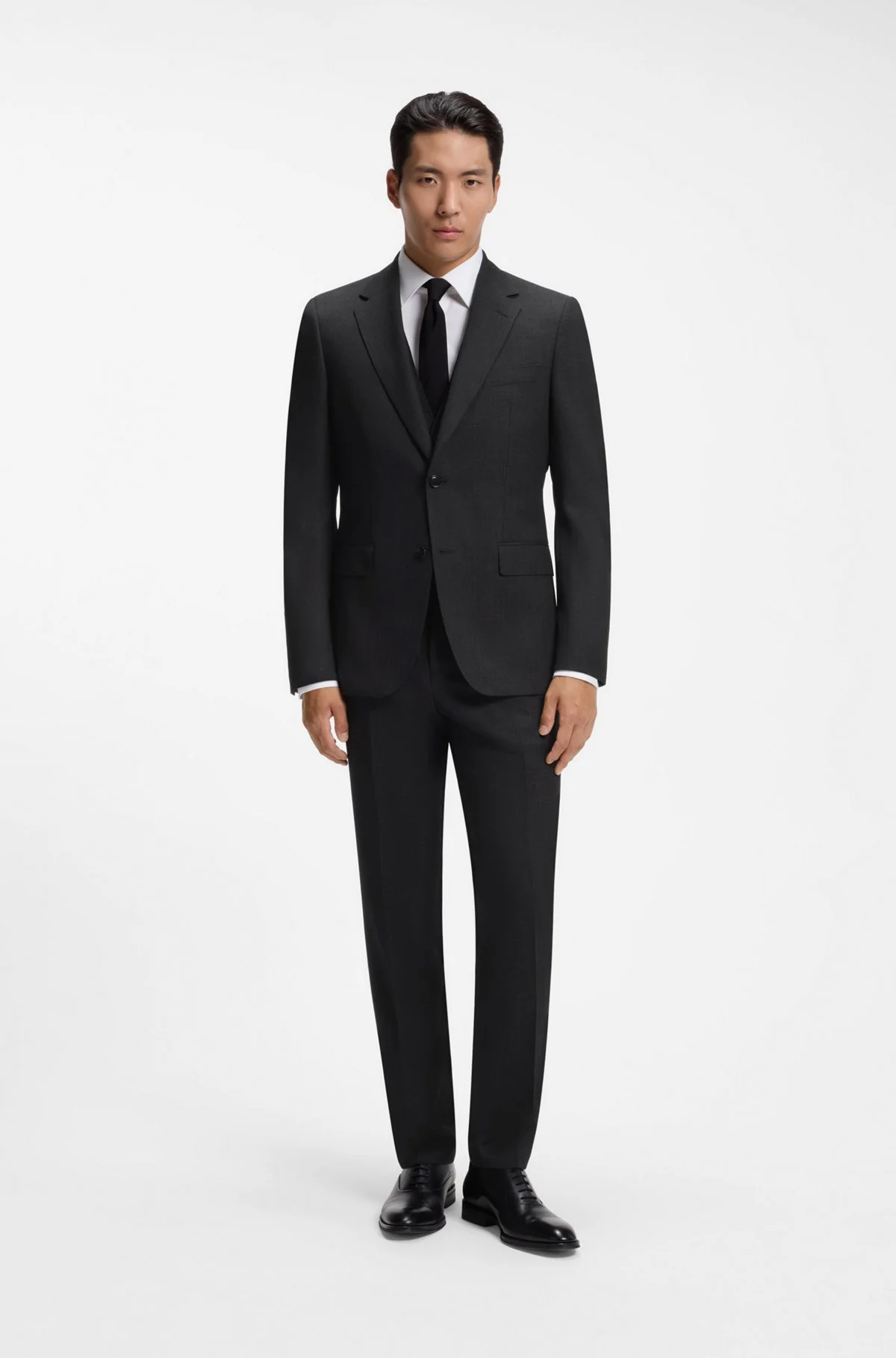MICRO-PATTERNED SLIM-FIT SUIT IN ITALIAN VIRGIN WOOL - 1