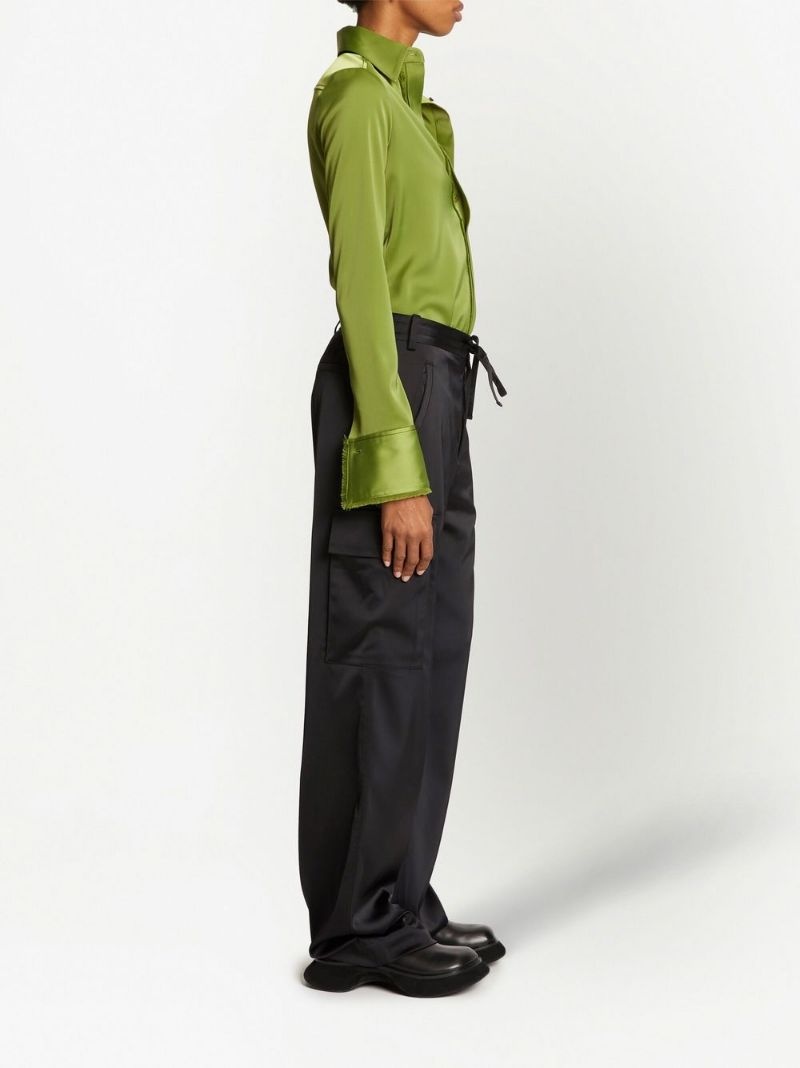 drawstring-fastening cargo trousers - 3