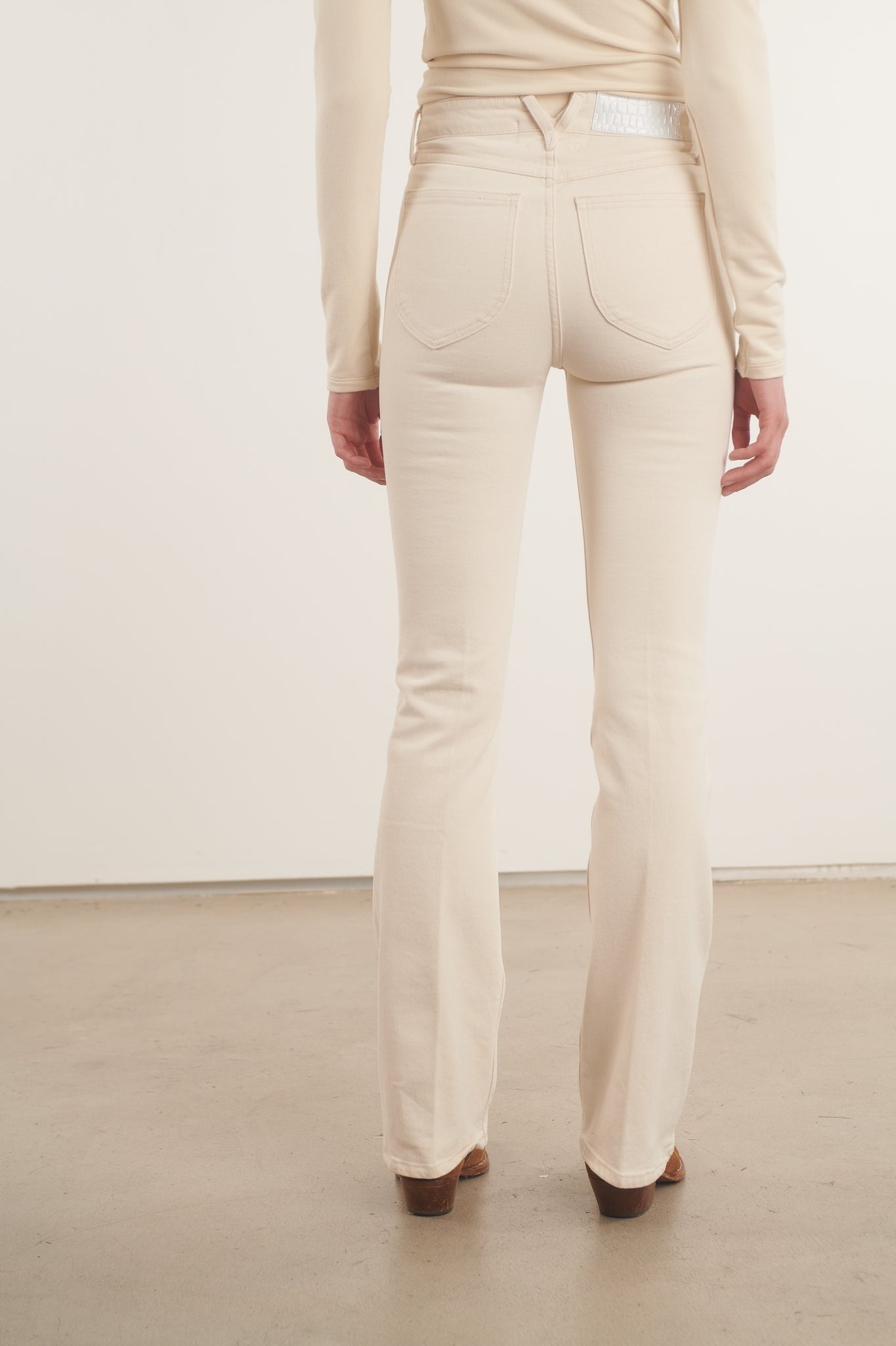 EARHART OFF WHITE MICRO FLARE DENIM - 7