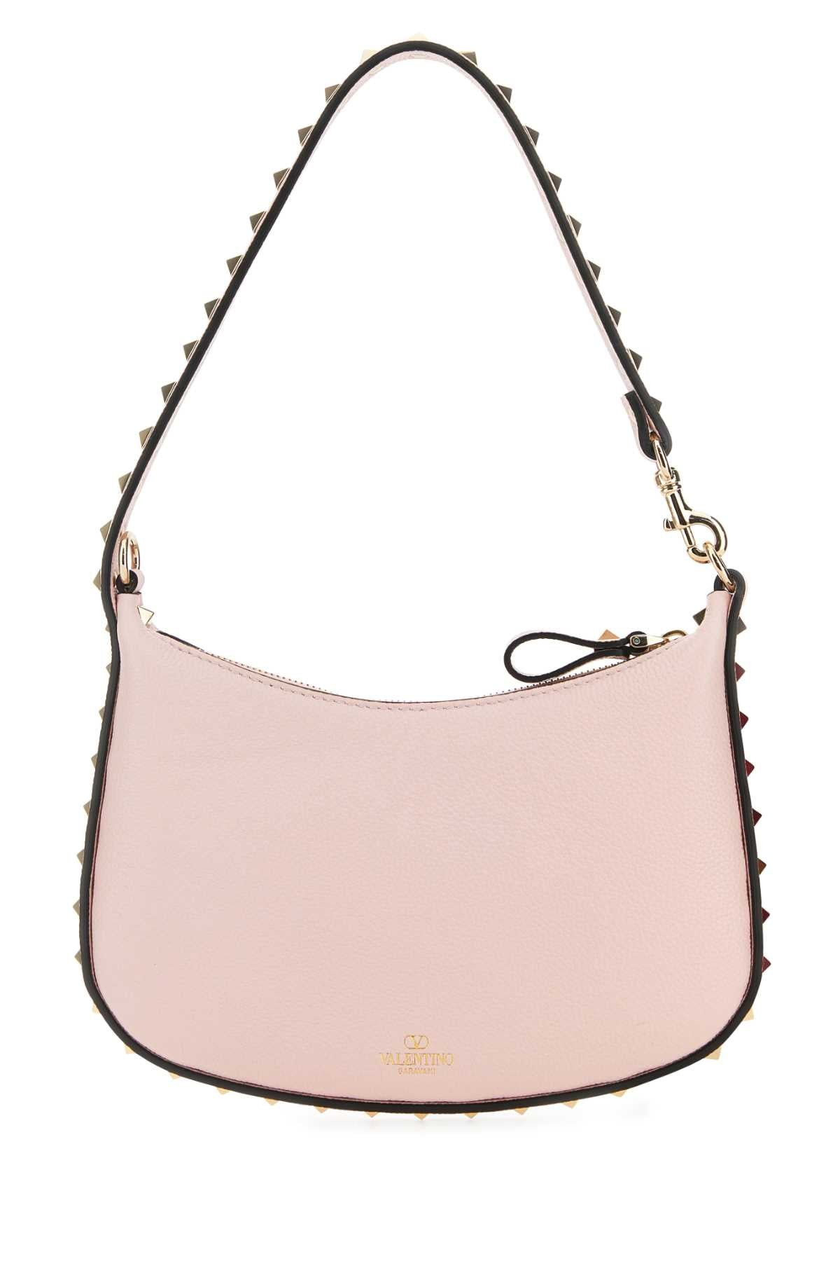 Valentino Garavani Women Light Pink Leather Mini Hobo Rockstud Shoulder Bag - 3
