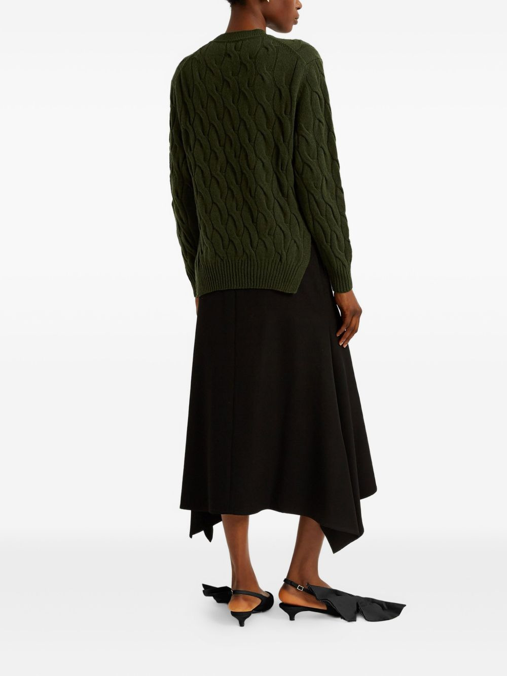cable-knit floral-embroidered sweater - 3