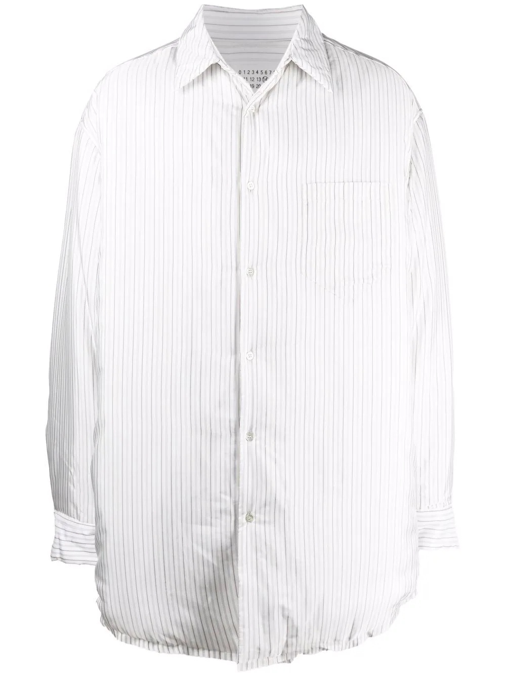 padded pinstripe shirt jacket - 1