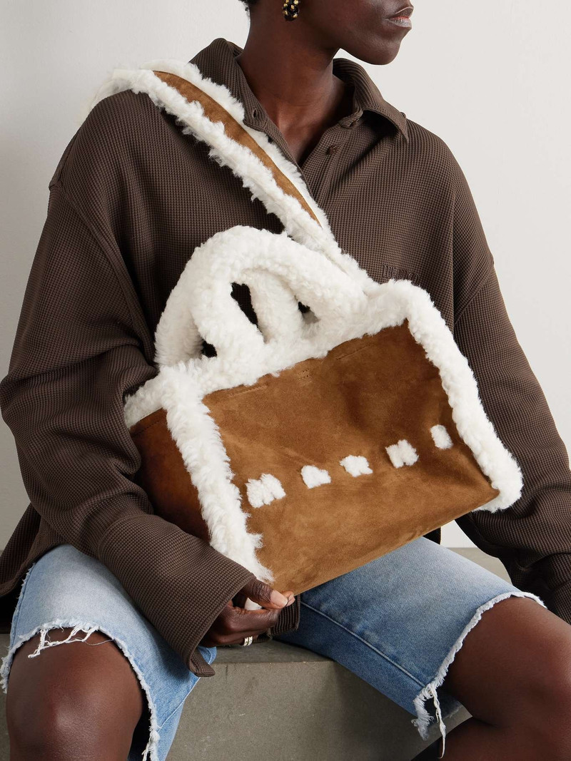 Marni Basket small shearling tote outlook
