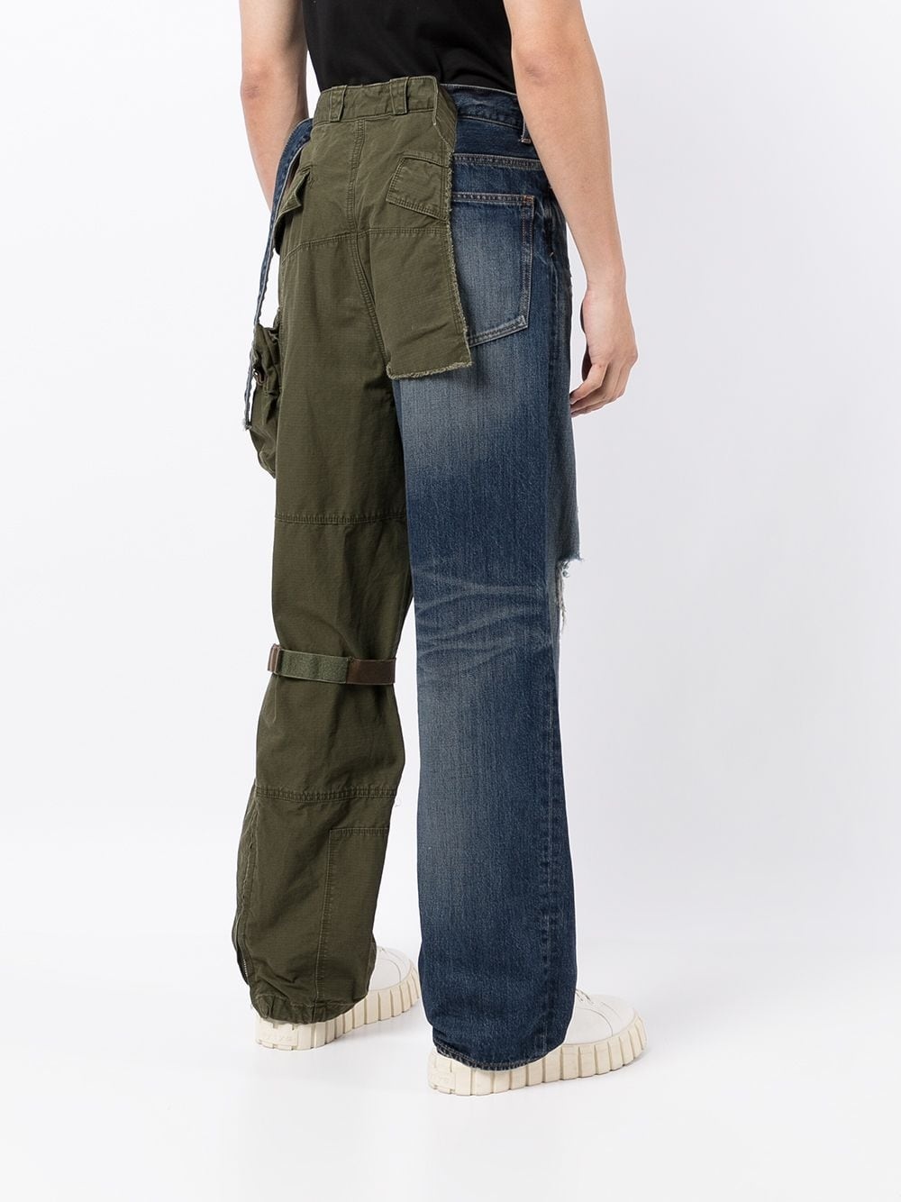 contrast-panel straight-leg jeans - 4