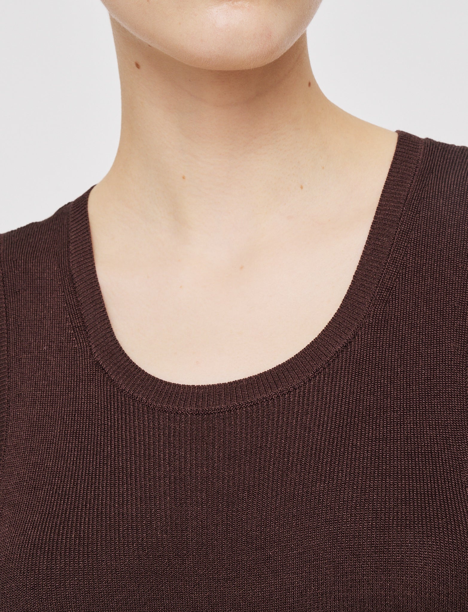 Satiny Rib Knit Dress - 4