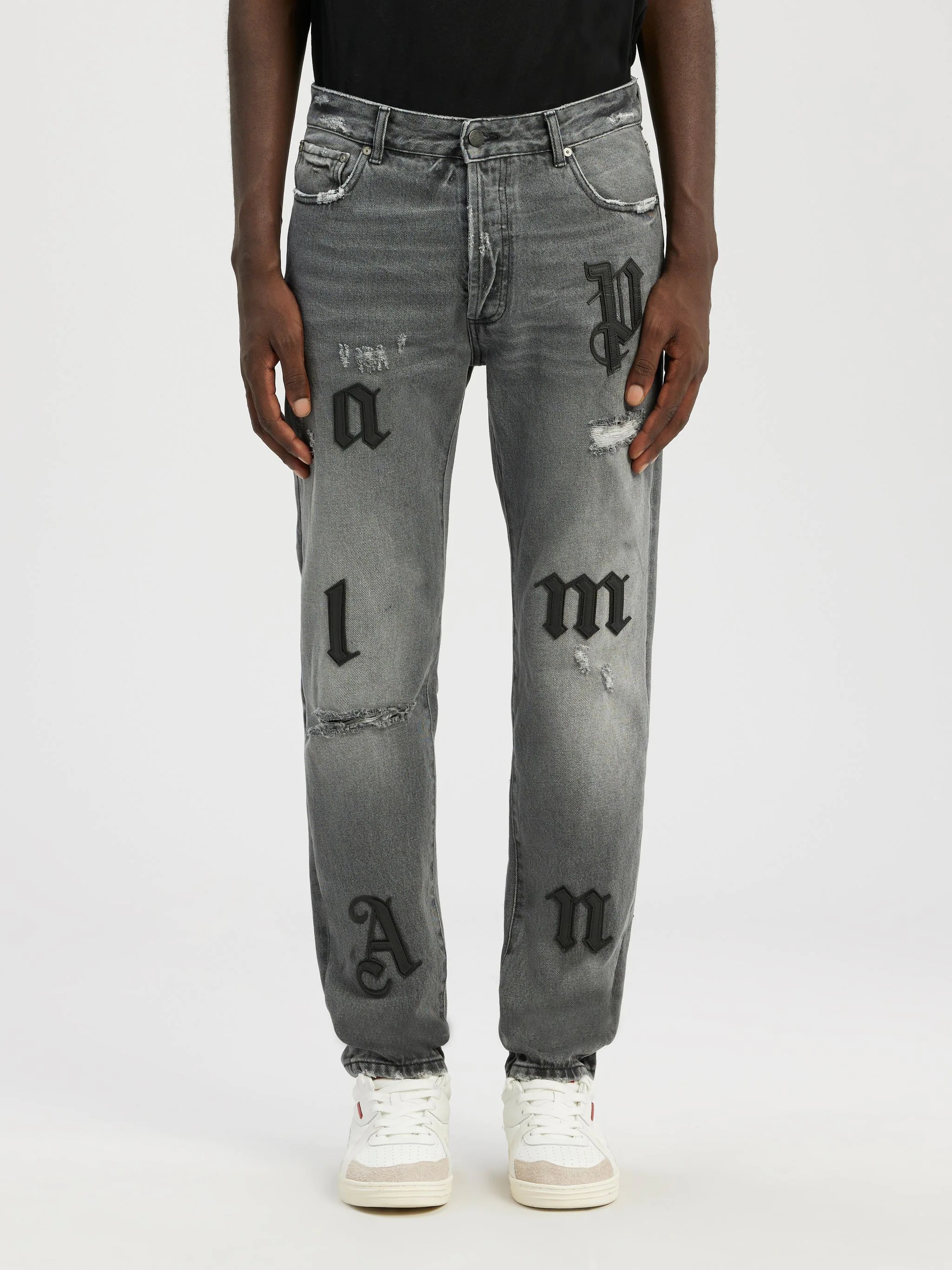 LOGO PATCH CLASSIC DENIM PANTS - 3