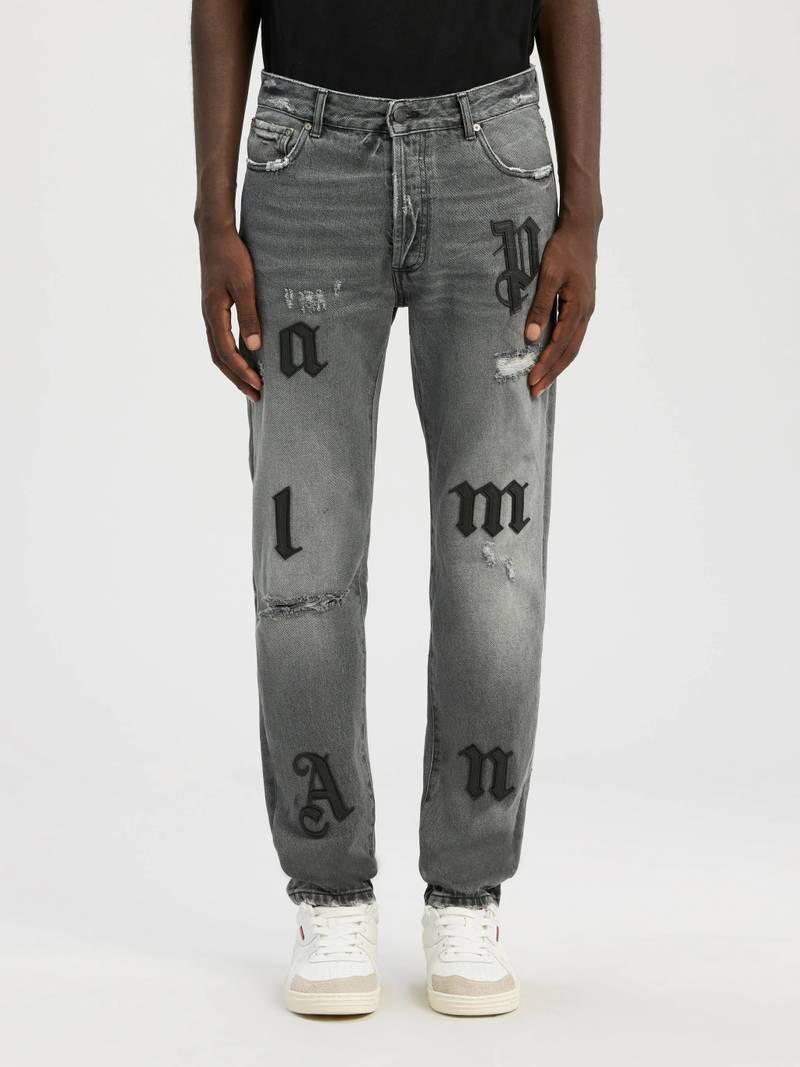 LOGO PATCH CLASSIC DENIM PANTS 3