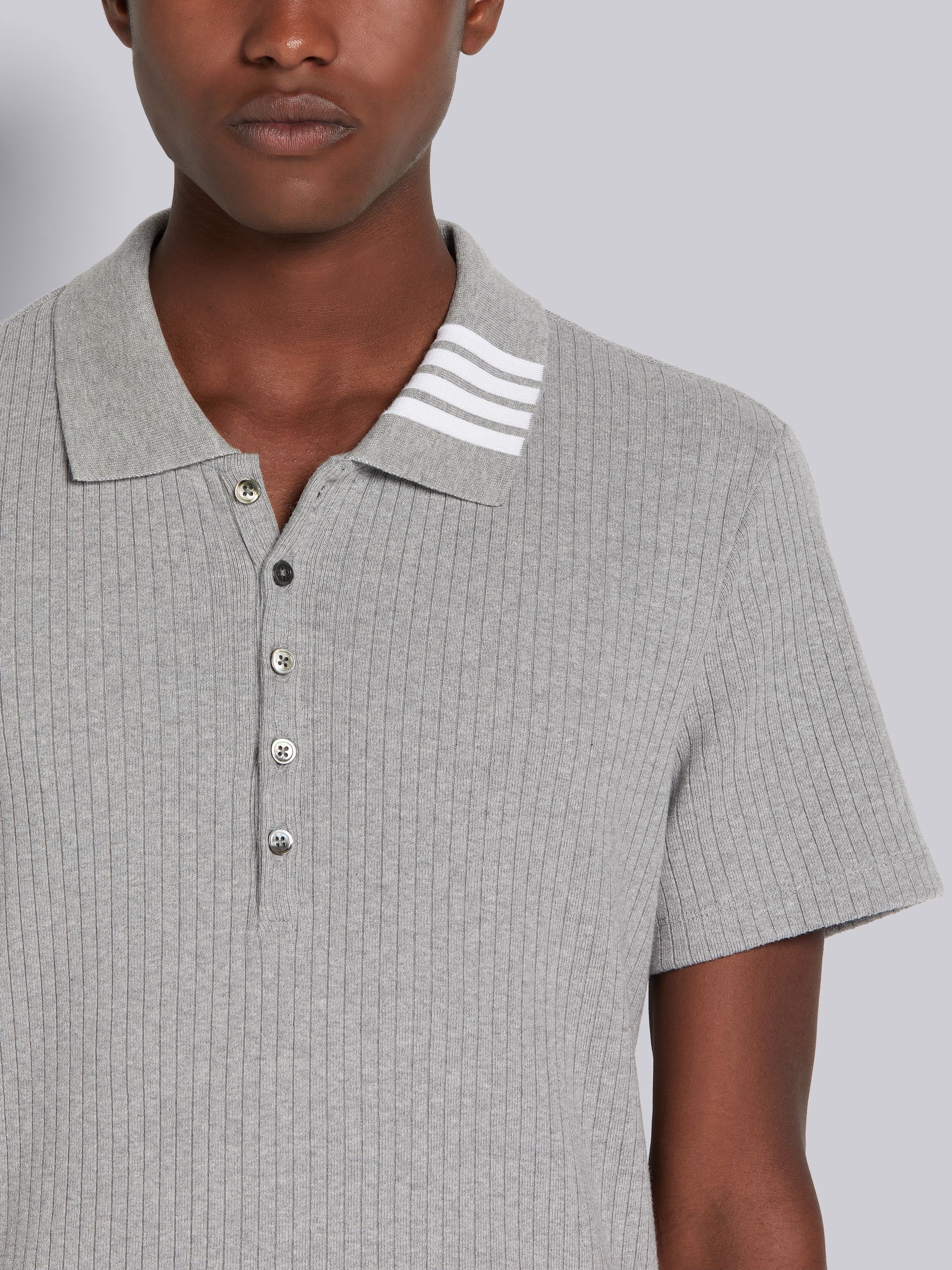 ribbed short-sleeve polo shirt - 4