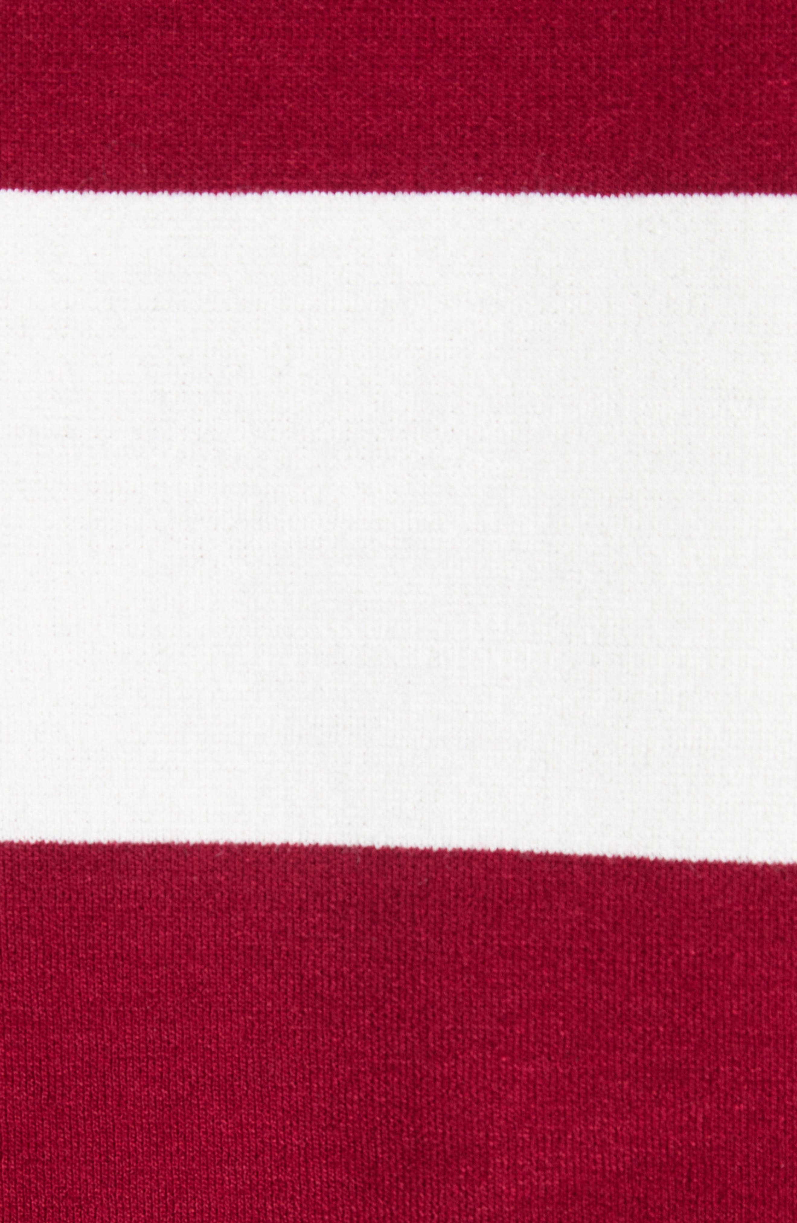 Moncler Stripe Polo in White/Bordeaux at Nordstrom - 6