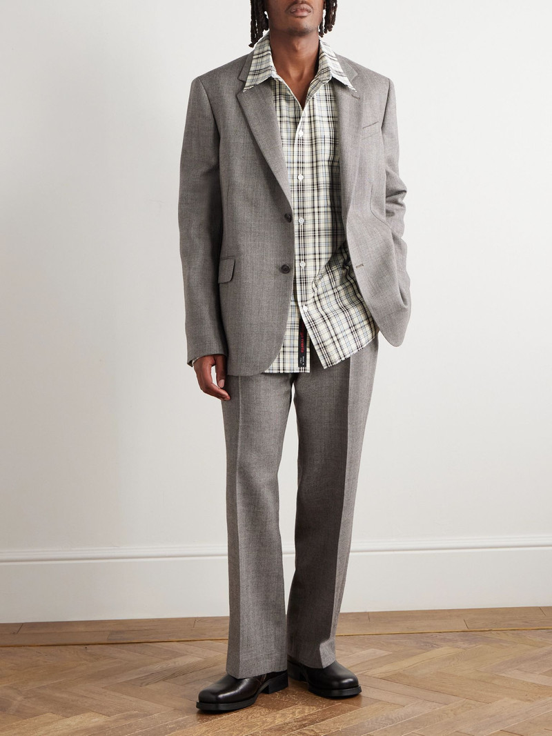 Our Legacy Ceremony Oversized Textured-Wool Blazer Light gray outlook