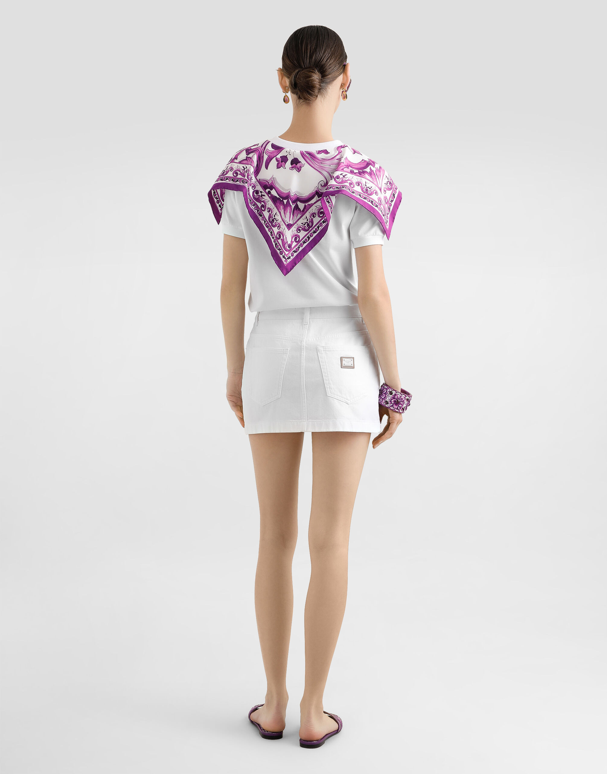 T-shirt with silk foulard - 3
