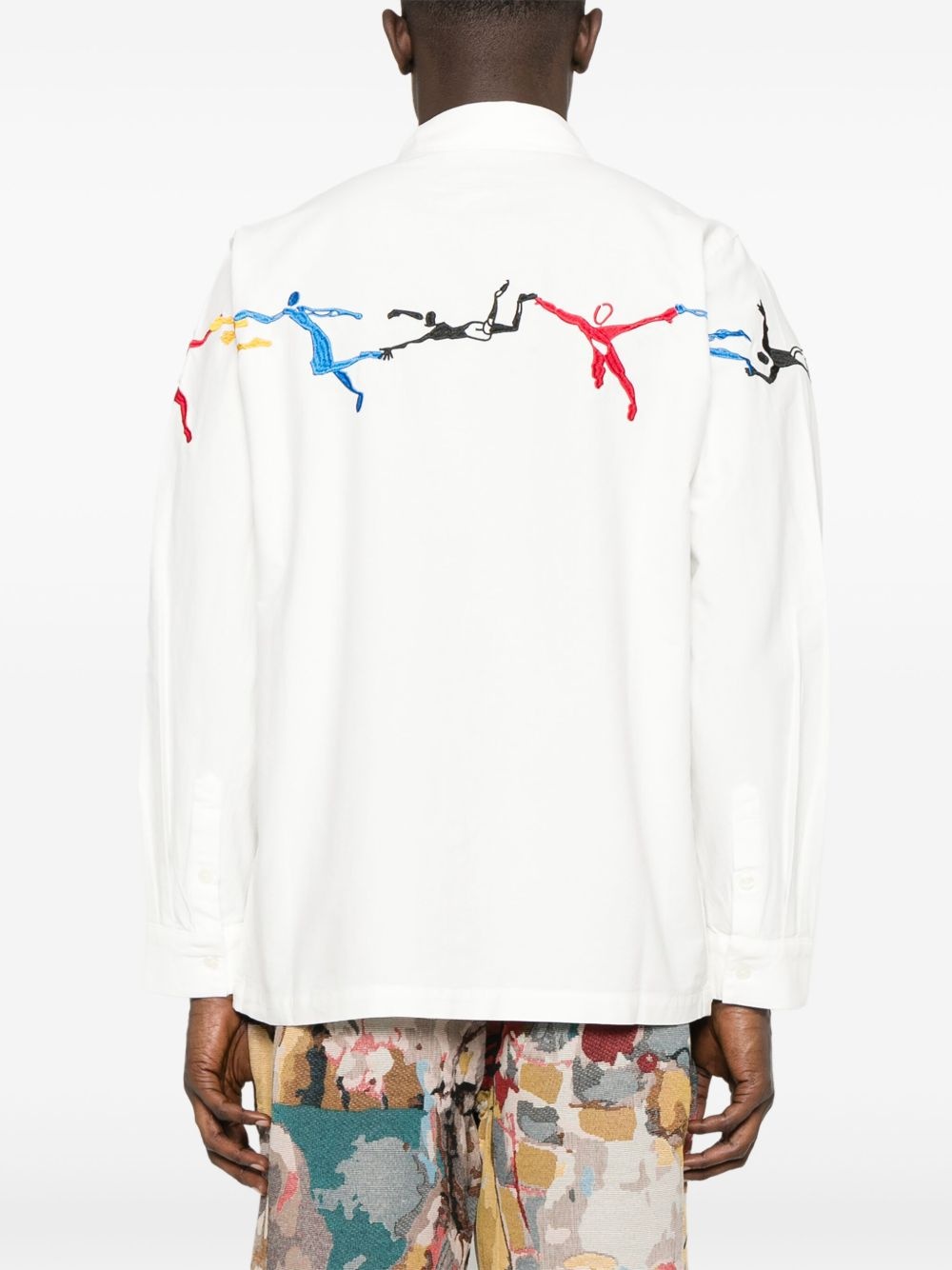 embroidered-motif shirt - 4