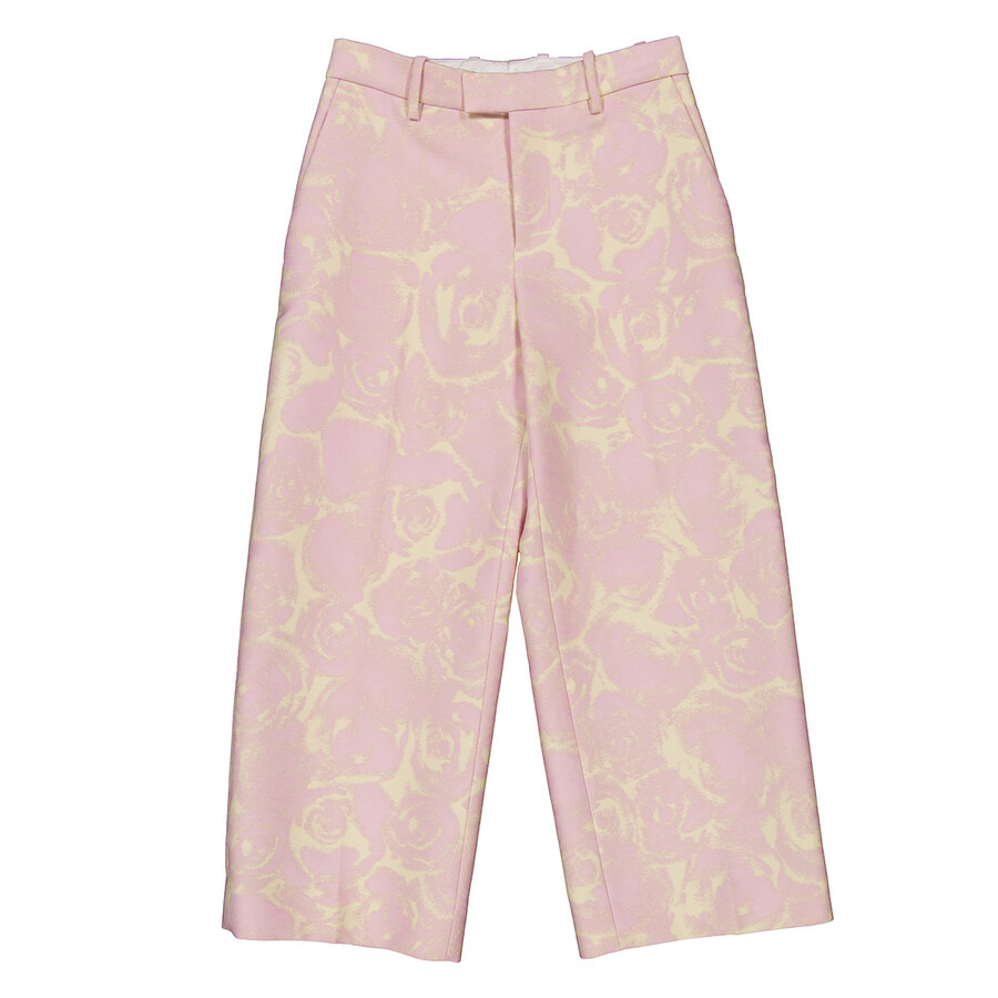 Burberry Rose Print Wool-Blend Trousers - 5