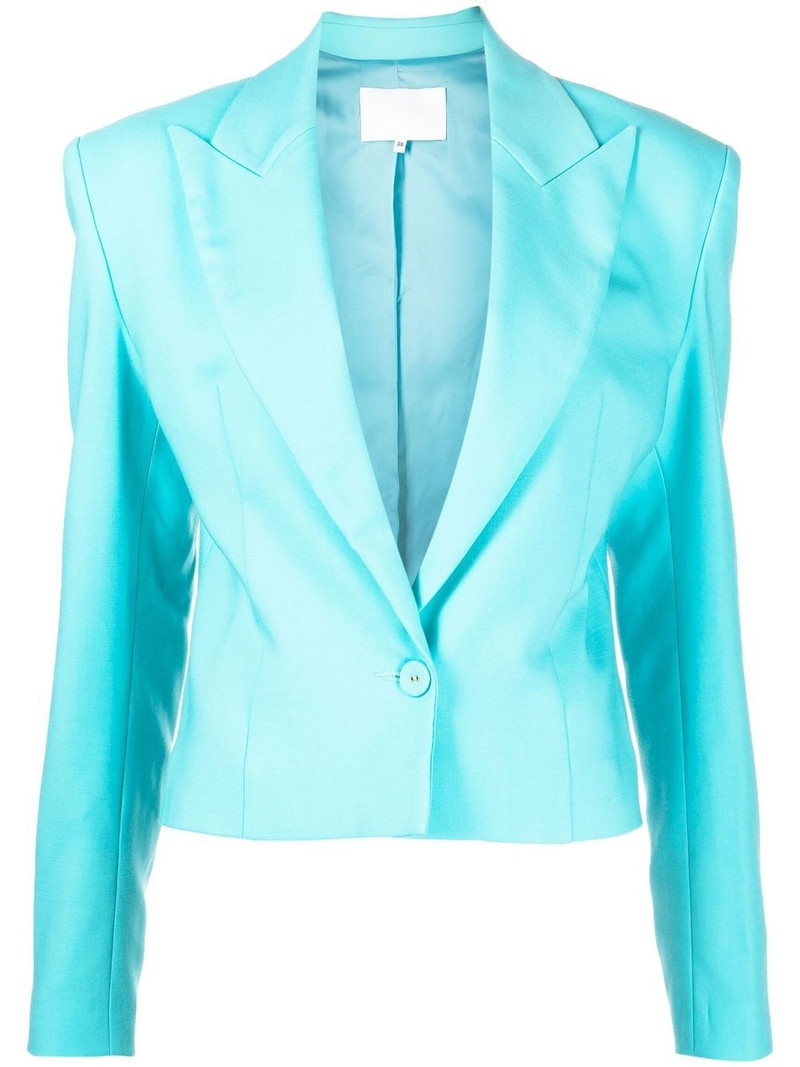 cropped padded-shoulder blouse 1