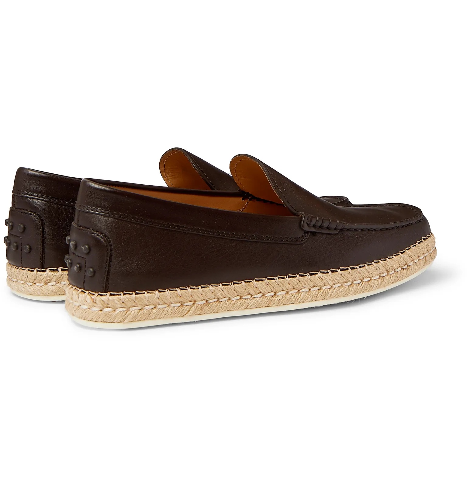 Leather Espadrille Loafers - 6