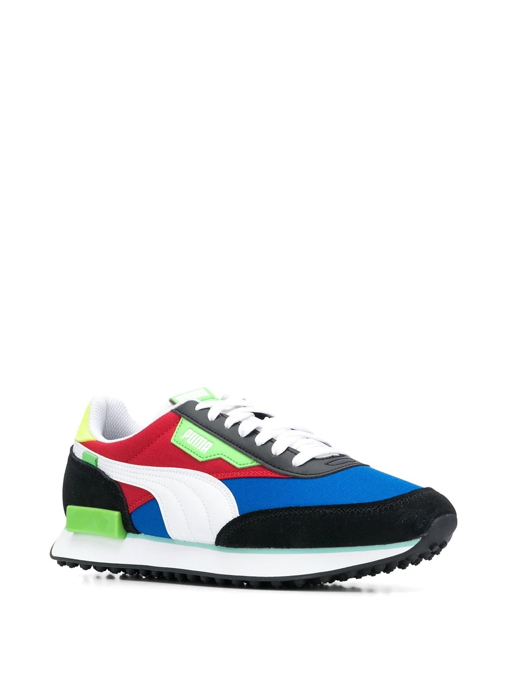 colour-block lace-up trainers - 2