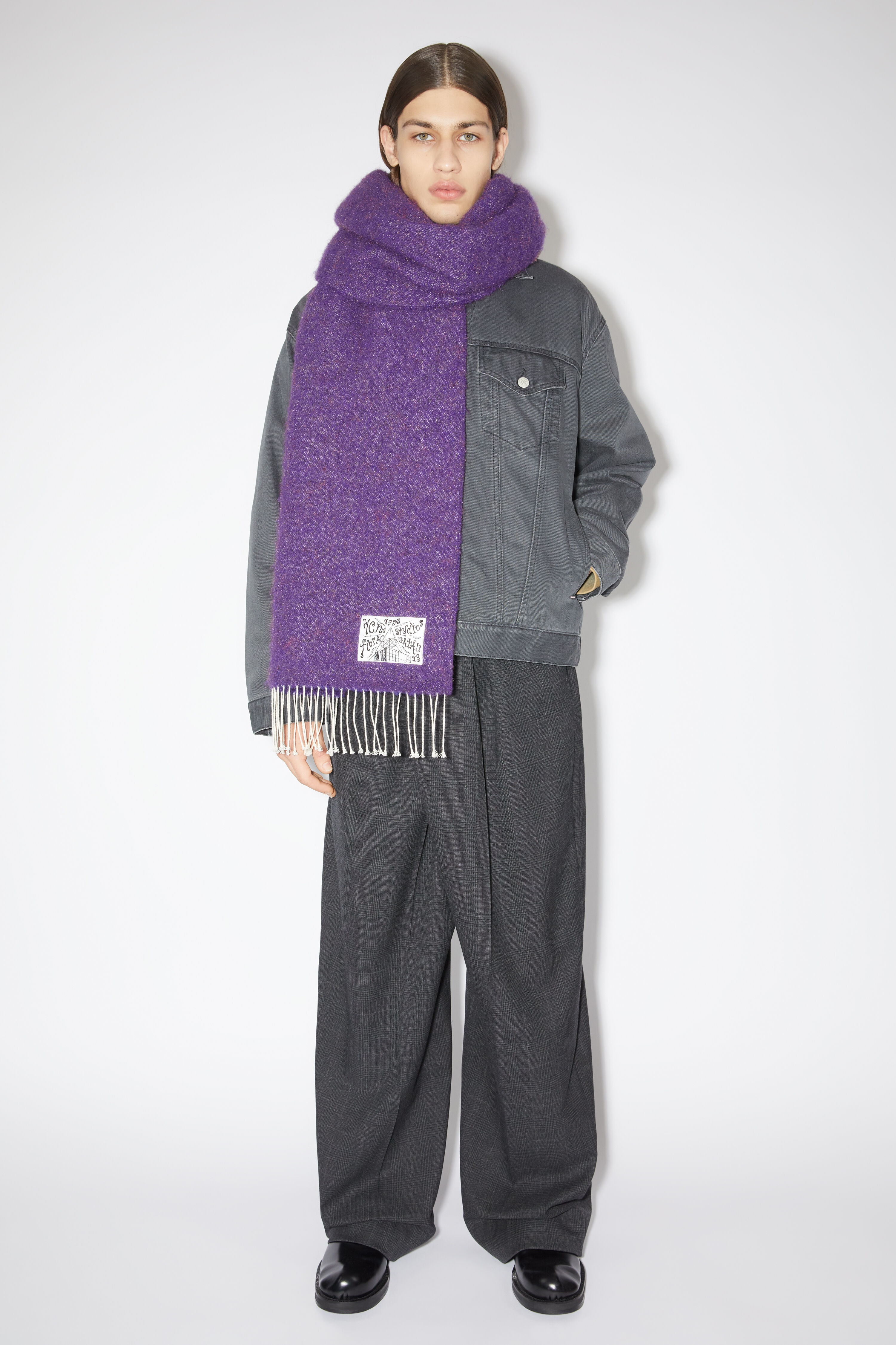 Fringe scarf - Orchid purple - 3
