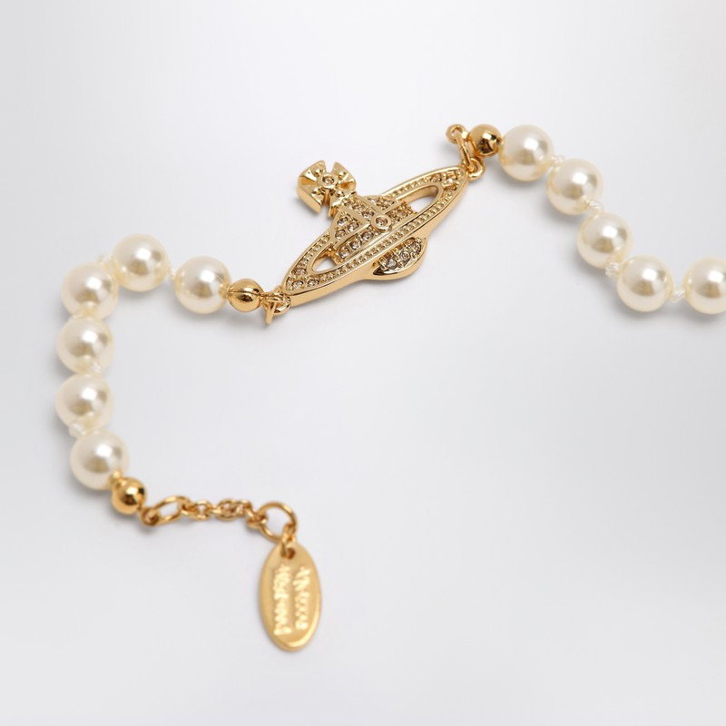Vivienne Westwood Mini Bas Relief Pearl Bracelet Gold Women - 2