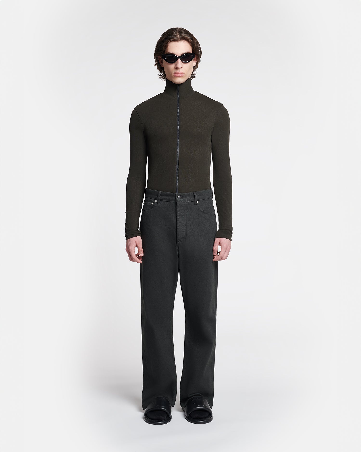 Mesh-Jersey Turtleneck Top - 4