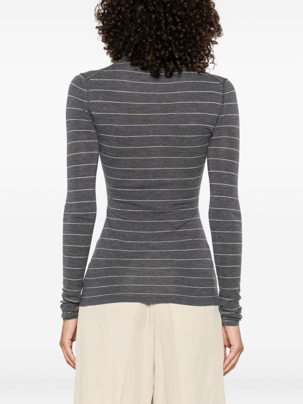 striped button-front top - 4