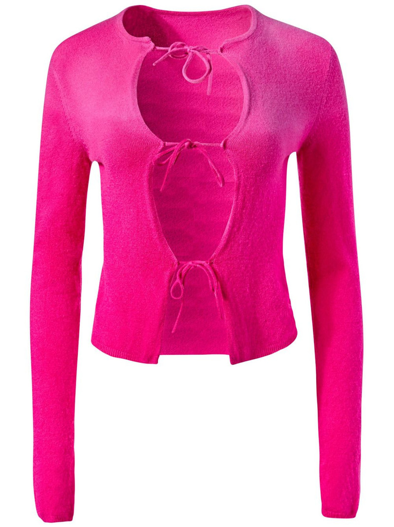 tie-fastening cashmere cardigan 1