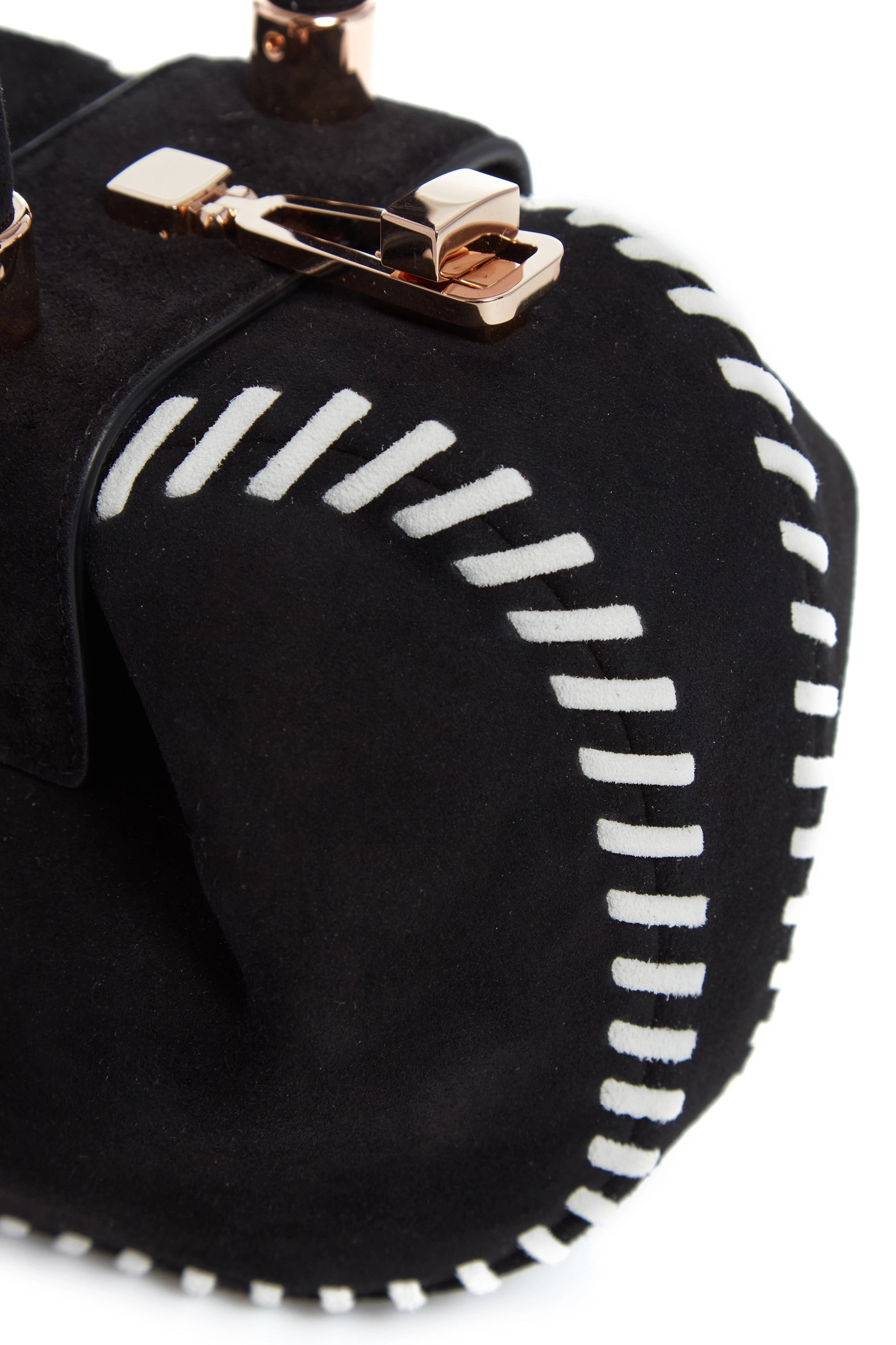 Whipstitch Demi Bag in Black Suede - 5