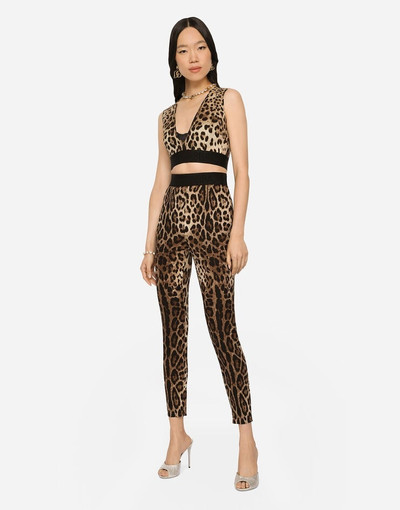 Dolce & Gabbana Leopard-print charmeuse leggings outlook