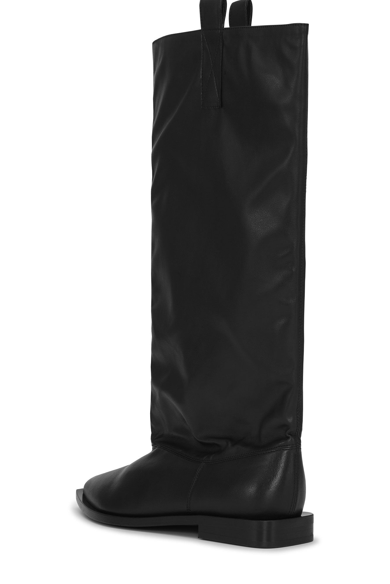 BLACK WESTERN LOOSE FLAT TUBULAR BOOTS - 3