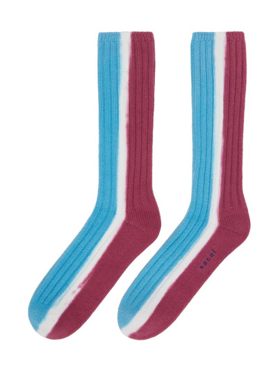 sacai Red & Blue Vertical Dye Socks outlook