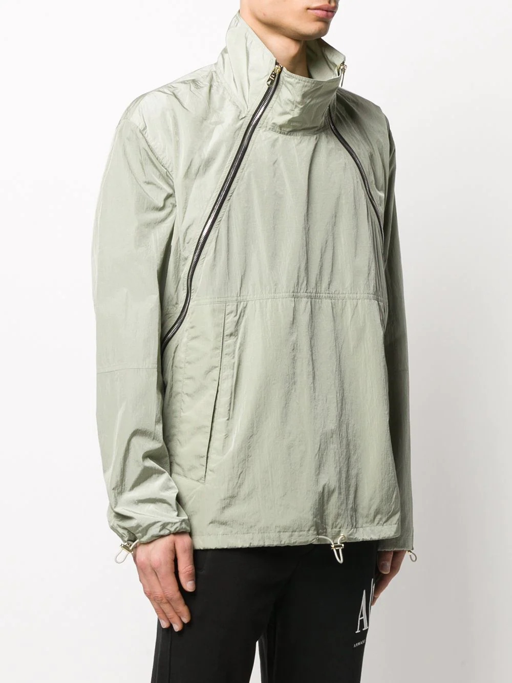 off-center zip windbreaker - 3