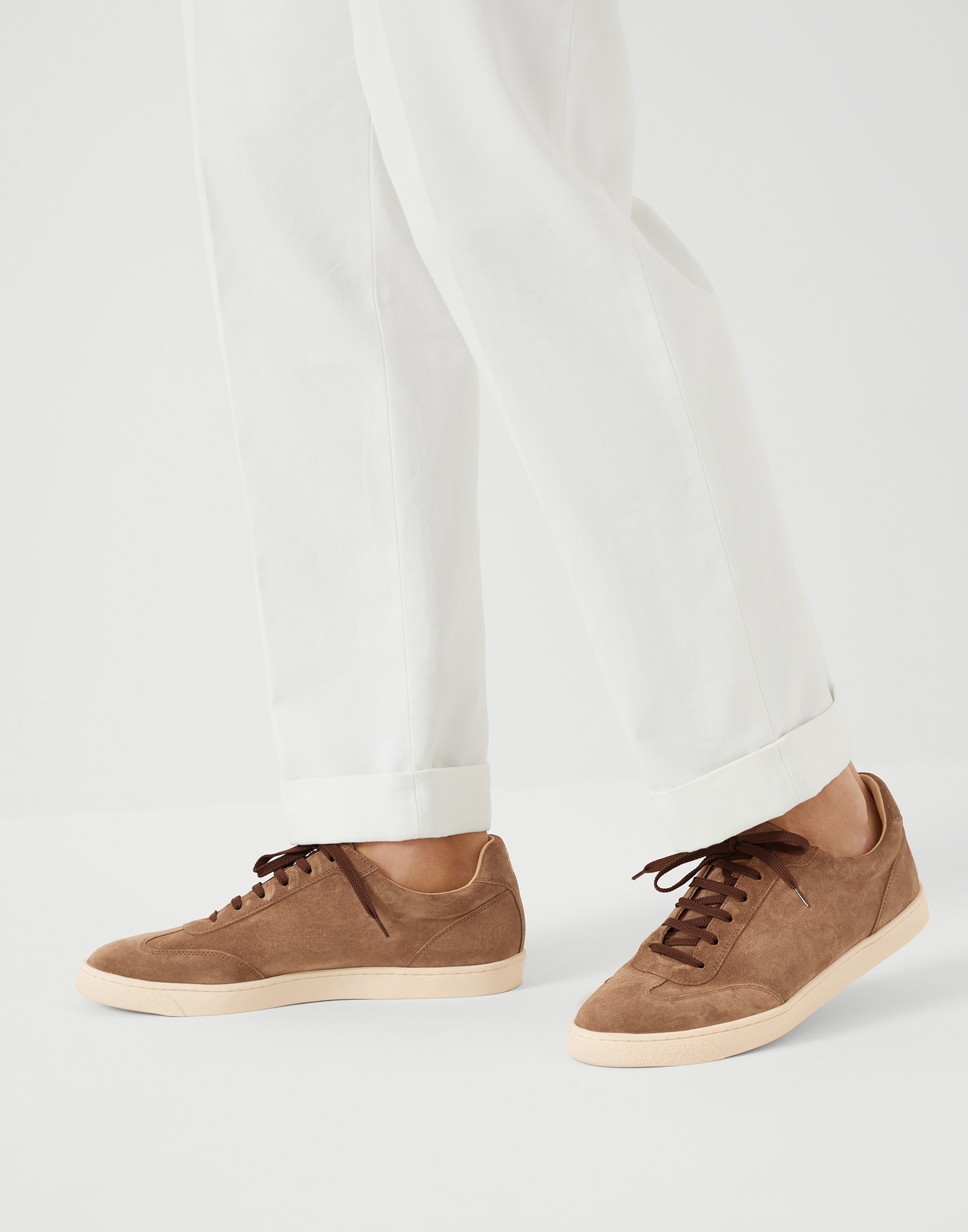 Washed suede sneakers with natural rubber sole - 4