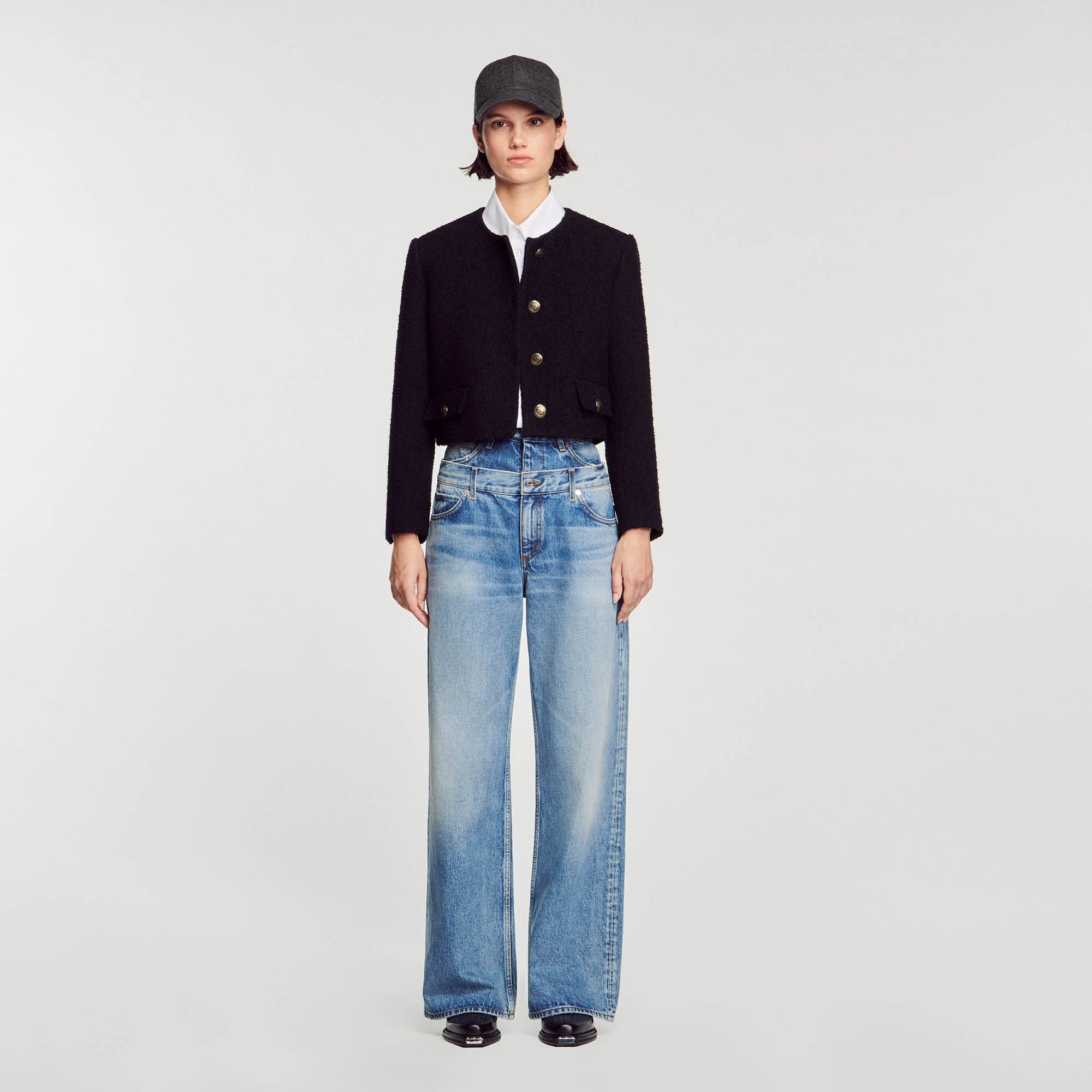 CROPPED BOUCLÉ WOOL JACKET - 3