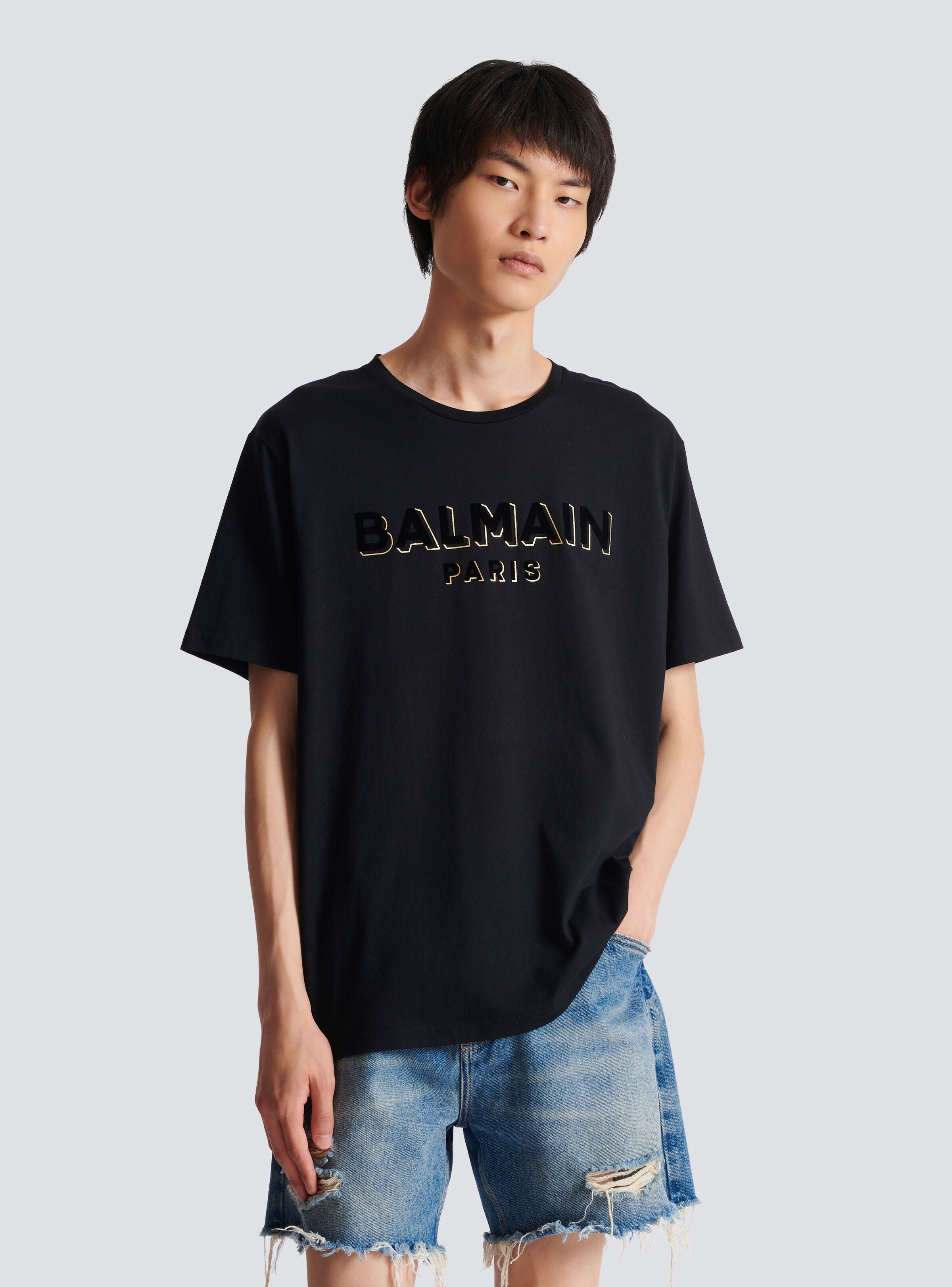Metallic flocked Balmain T-shirt - 6
