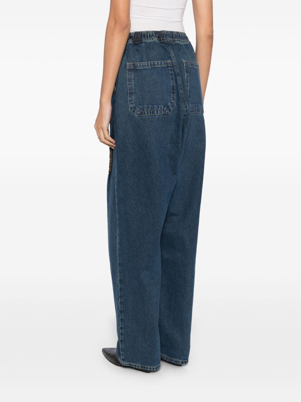 logo-embroidered jeans - 4