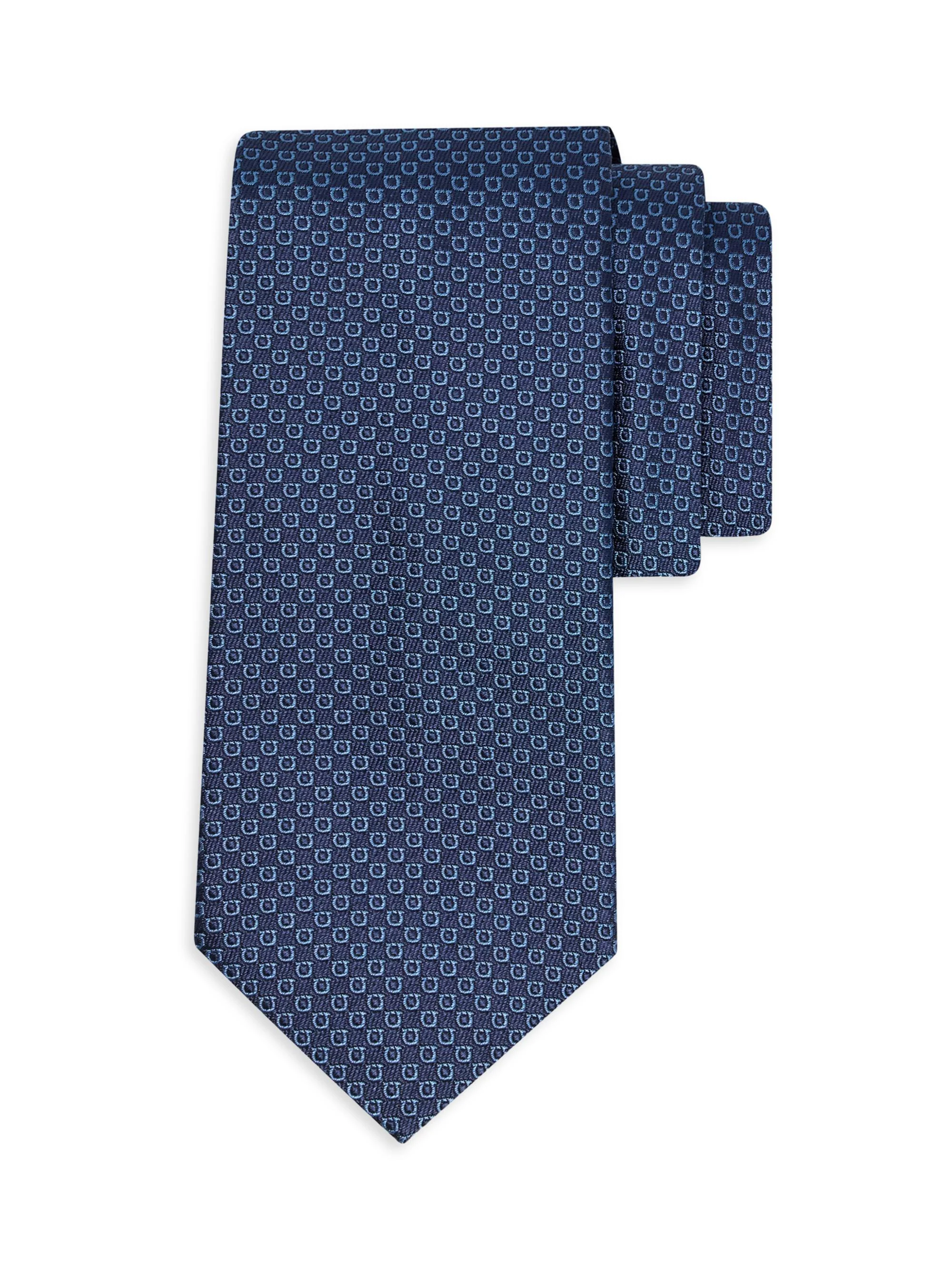 Men's Gancio Silk Tie - Blue Medio - 1