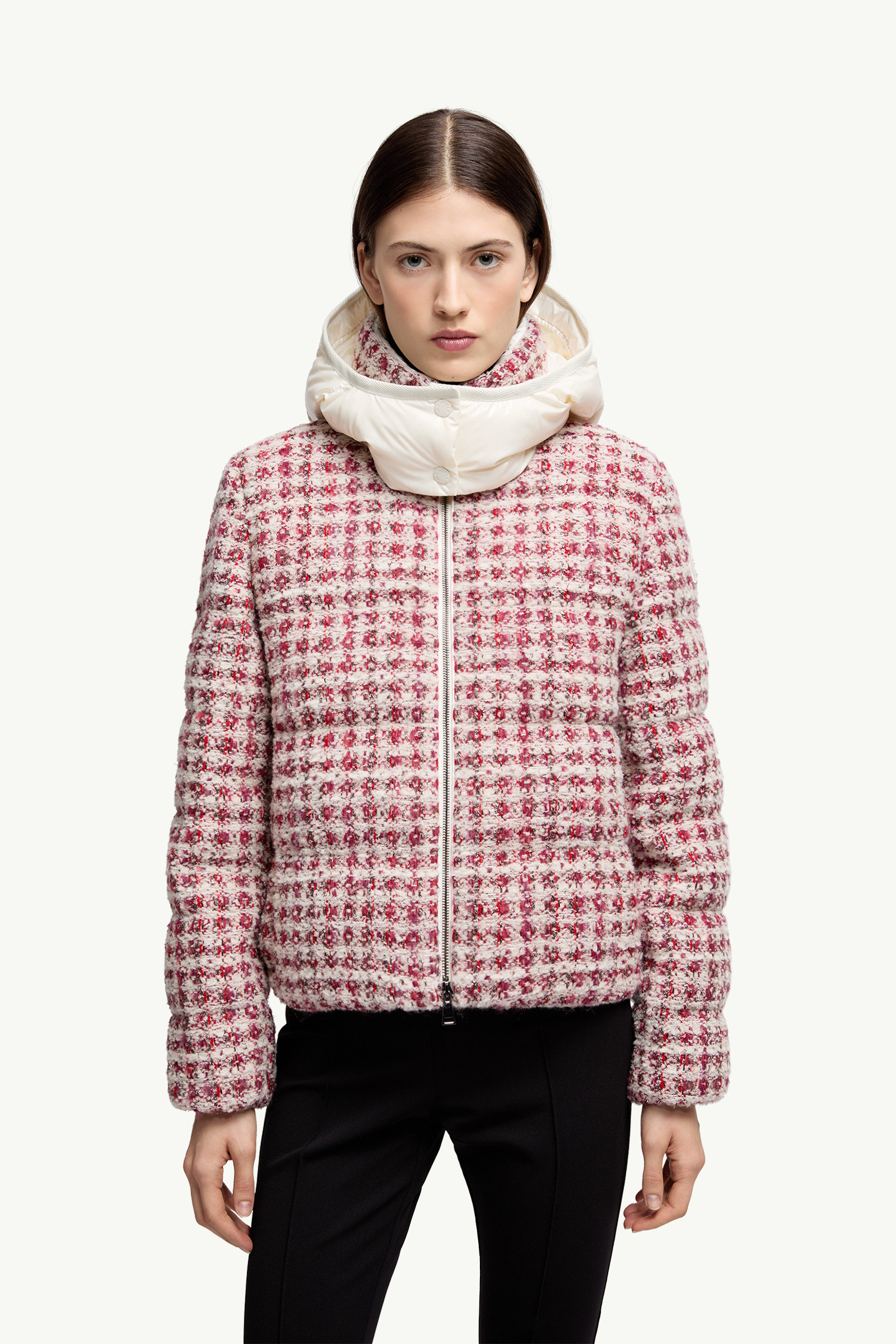 Andronne Tweed Hooded Short Down Jacket - 3