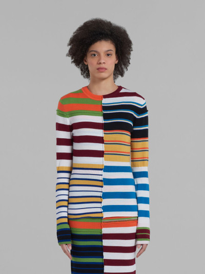 Marni MULTICOLOURED KNIT SWEATER WITH PATCHWORK STRIPES outlook
