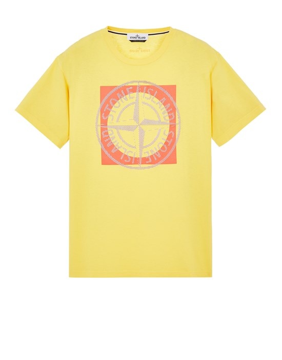 2NS93 30/1 COTTON JERSEY 'TRICROMIA TWO' PRINT_GARMENT DYED YELLOW - 1