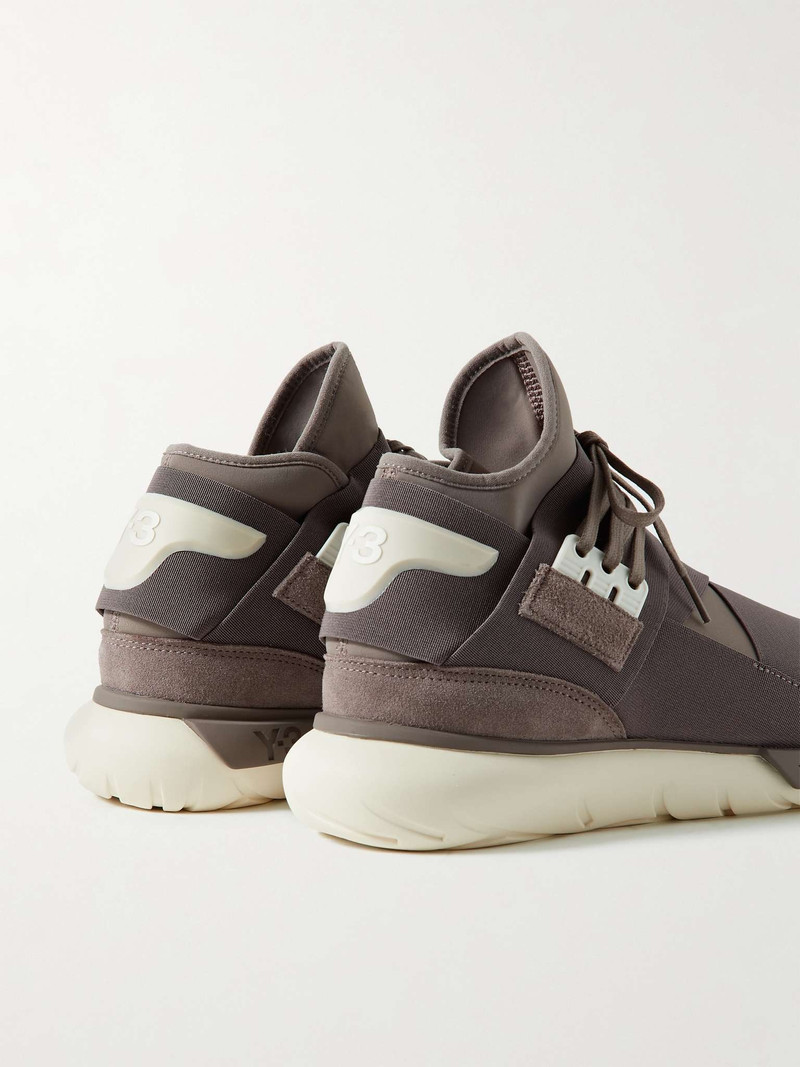 Qasa Suede-Trimmed 내오프렌과 웨빙 상판 Sneakers 5
