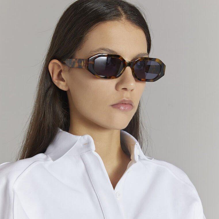THE ATTICO IRENE ANGULAR SUNGLASSES IN TORTOISESHELL - 2