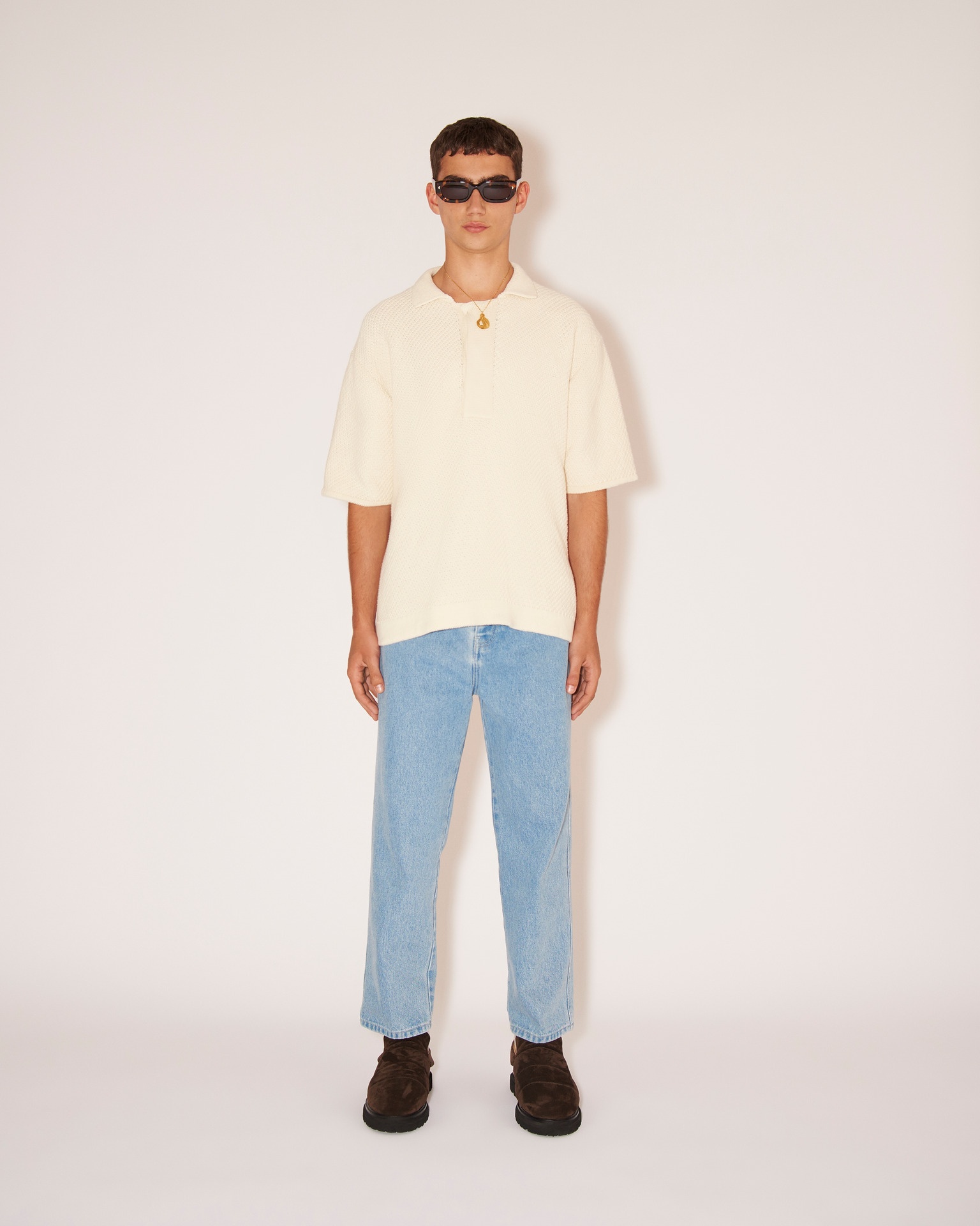 TALLIS - Cotton-tweed textured shirt - Creme - 2