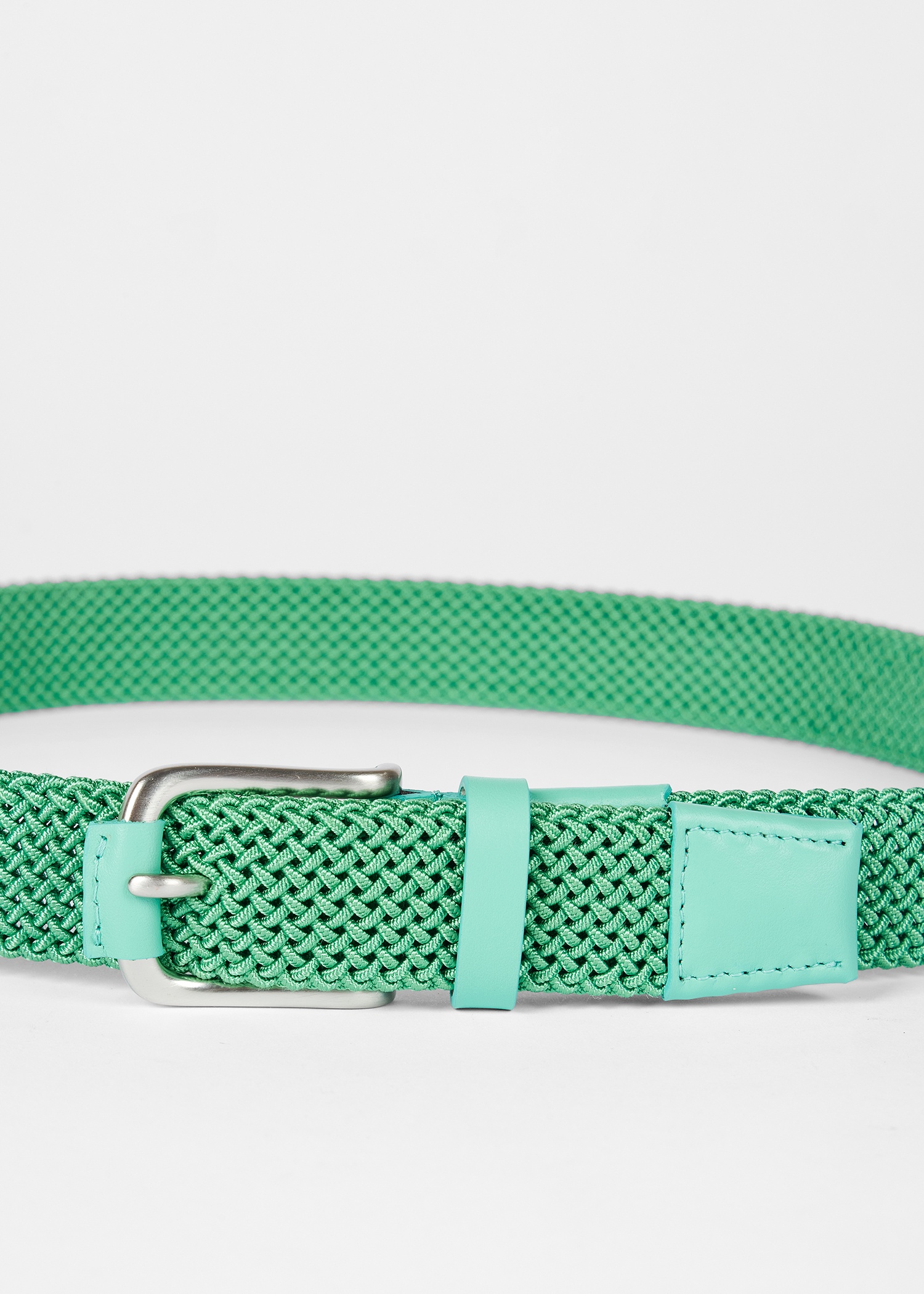 Mint Green Woven Stretch Belt - 3