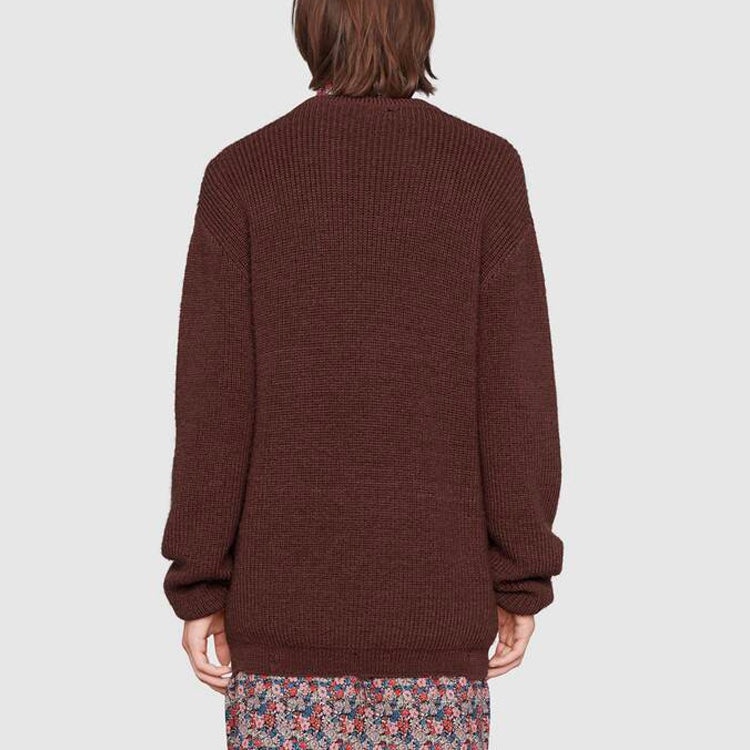 Gucci Rib Knit Wool Oversize Jumper 'Brown' 634575-XKBJ4-2028 - 3