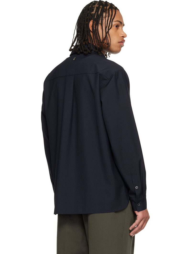 Navy Classic Wool-Blend Shirt 3