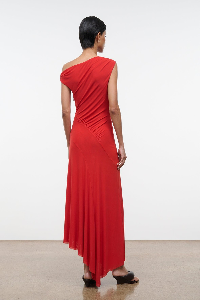 STAUD AMARIS DRESS TOMATO 5
