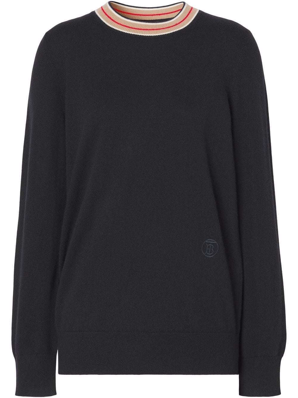 stripe-neckline cashmere jumper - 1