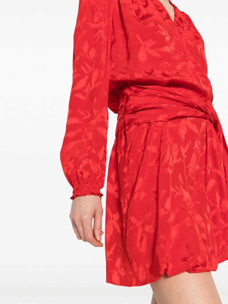 floral-jacquard wrap minidress 5