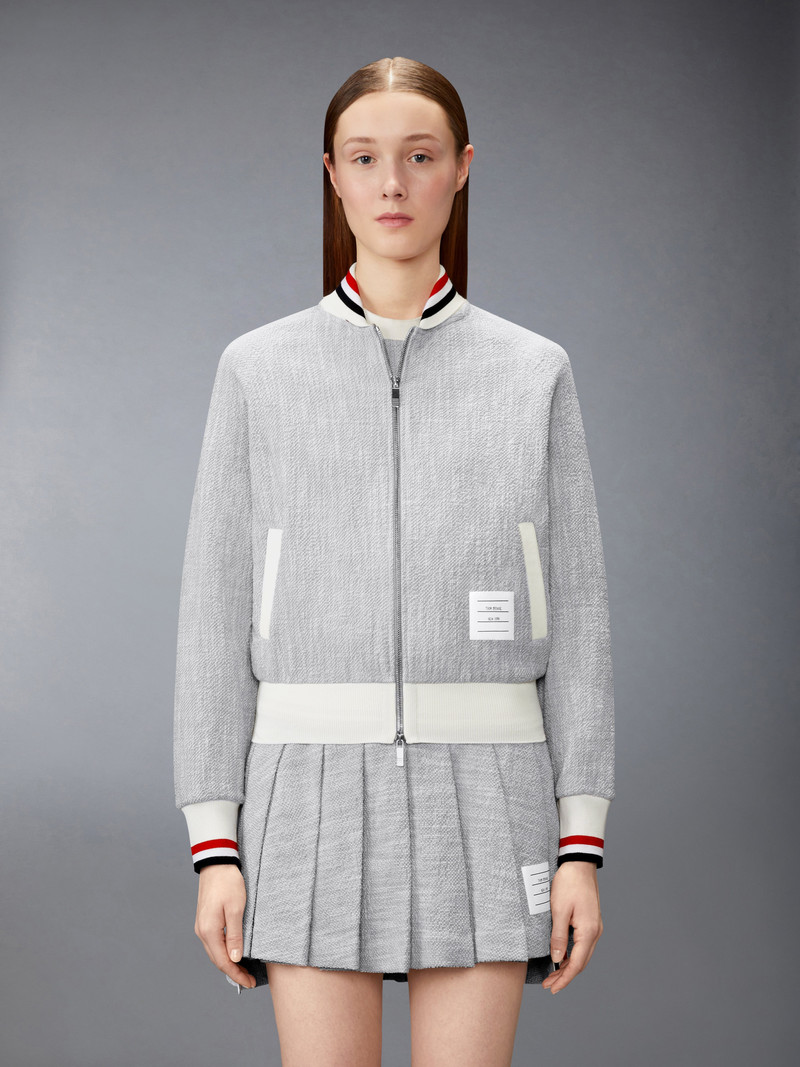 Thom Browne COTTON TWEED RWB CUFF BOMBER JACKET outlook