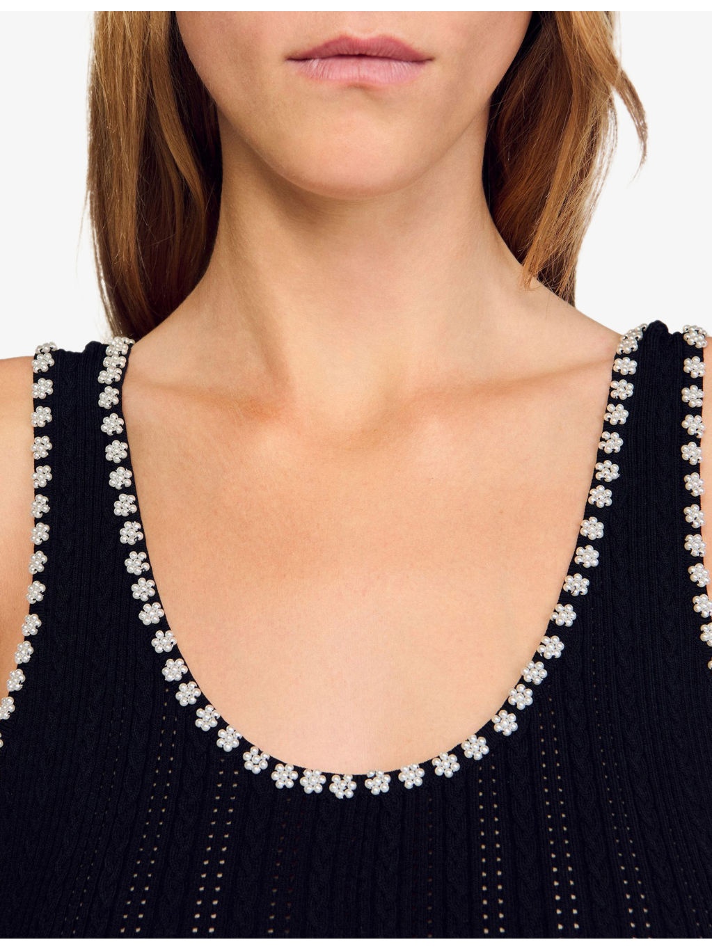 Scoop-Neck Bead-Embellished Stretch-Knit Midi Dress - 5