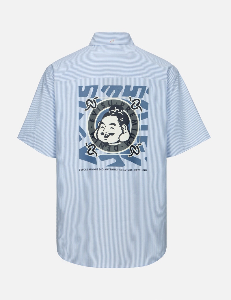 PLAYFUL GODHEAD PRINT RELAX FIT SHORT-SLEEVES STRIPE SHIRT 2